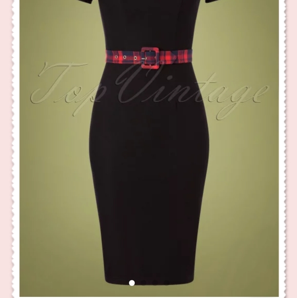 Unique Vintage's Rebel Love Clothing 50s Kick It Plaid Dress in Black, 2XL - Picture 6 of 9